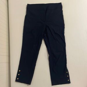 High waisted Anne Klein Navy Capris